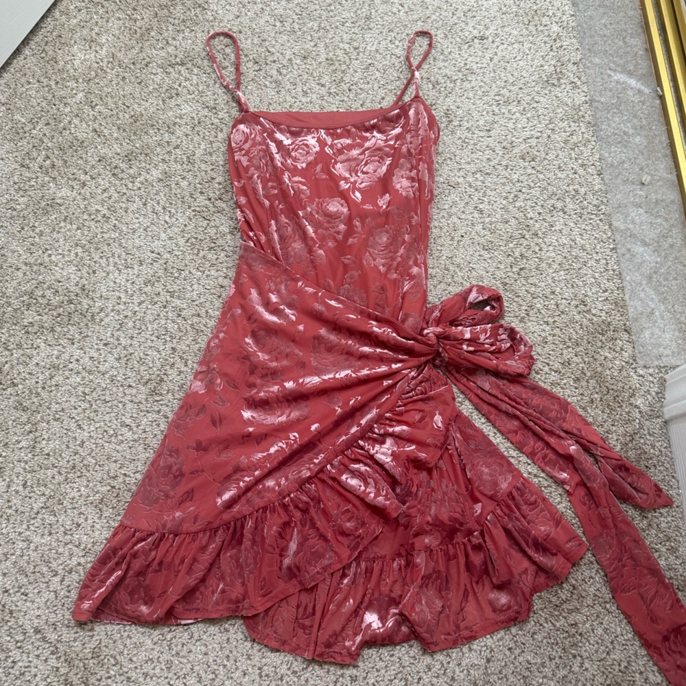 Free People Wrap Around Pink Floral Dress